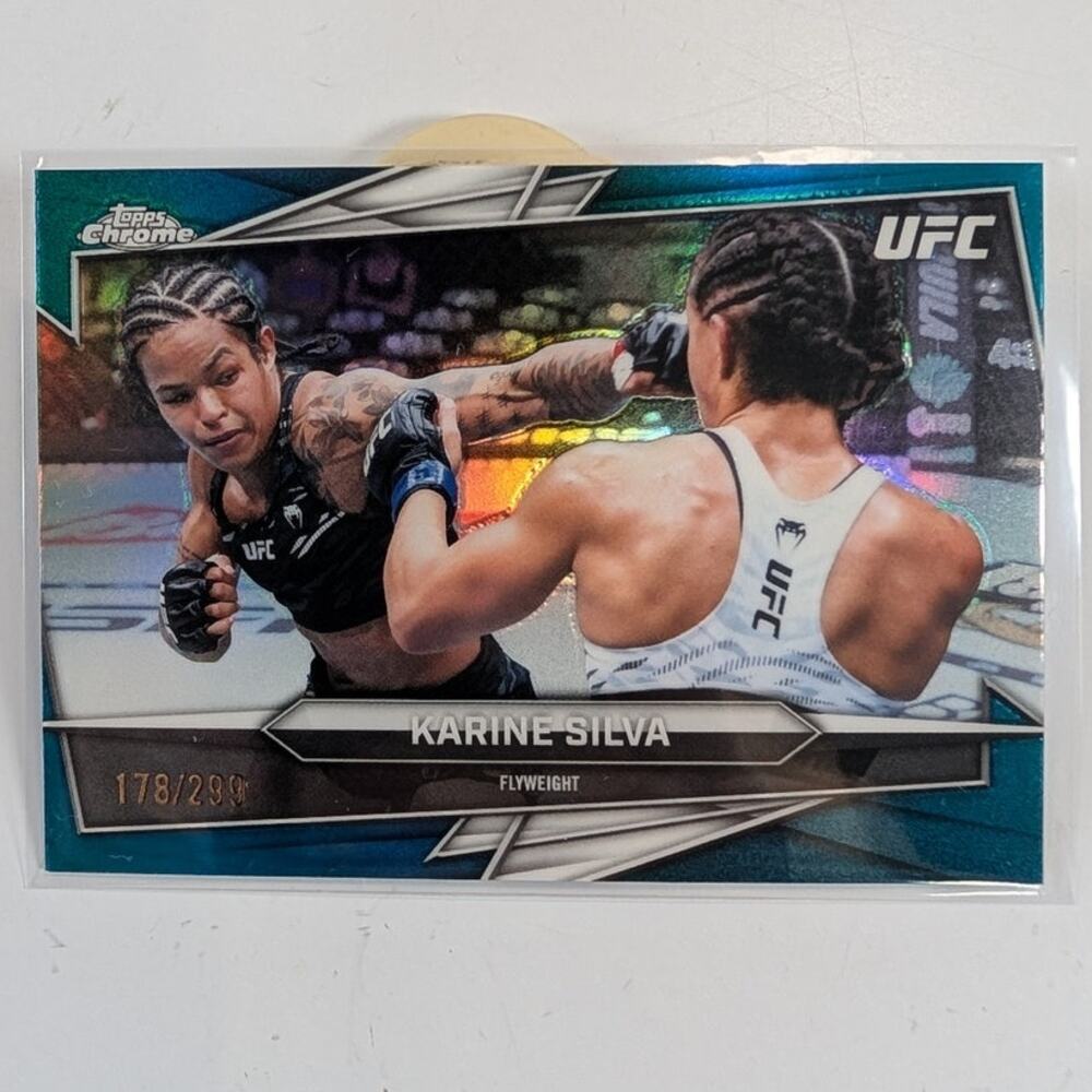 2026 Topps Chrome UFC Karine Silva #127 Teal Refractor /299 Parallel